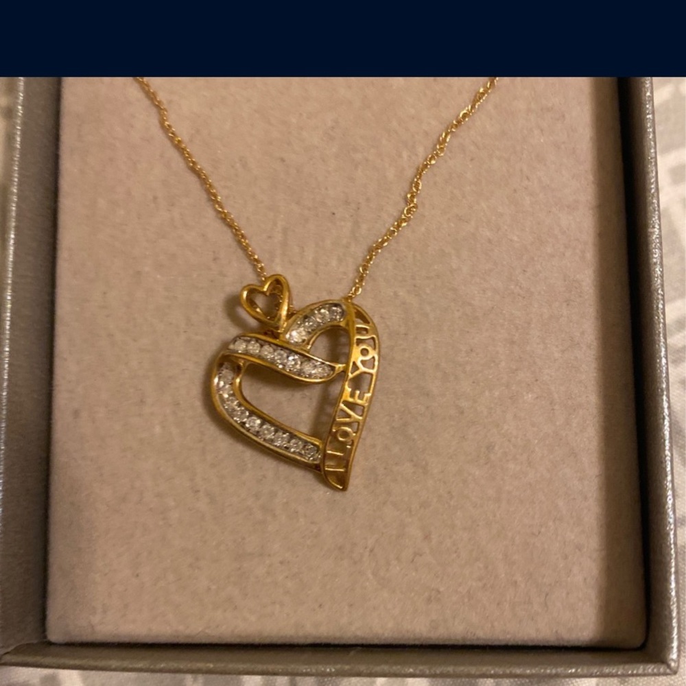 EUC gold “I love you” necklace from Zales